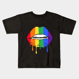 LGBT pride rainbow sexy lips Kids T-Shirt